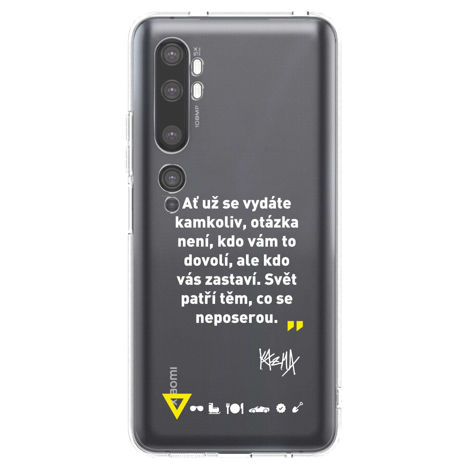 Picasee silikonový průhledný obal pro Xiaomi Mi Note 10 (Pro) - Kazma - SVĚT PATŘÍ TĚM, CO SE NEPOSEROU