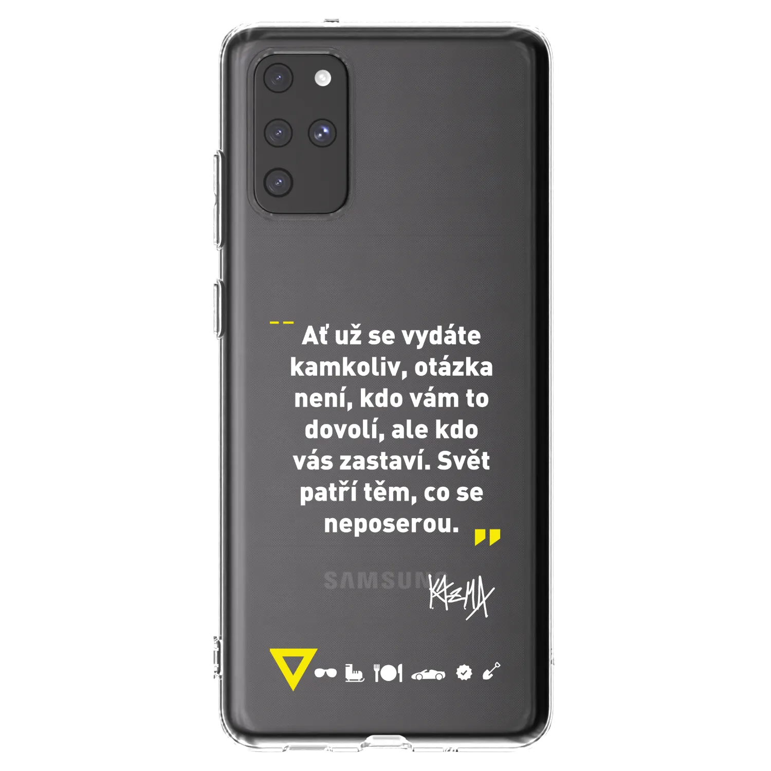 Picasee silikonový průhledný obal pro Samsung Galaxy S20+ G985F - Kazma - SVĚT PATŘÍ TĚM, CO SE NEPOSEROU