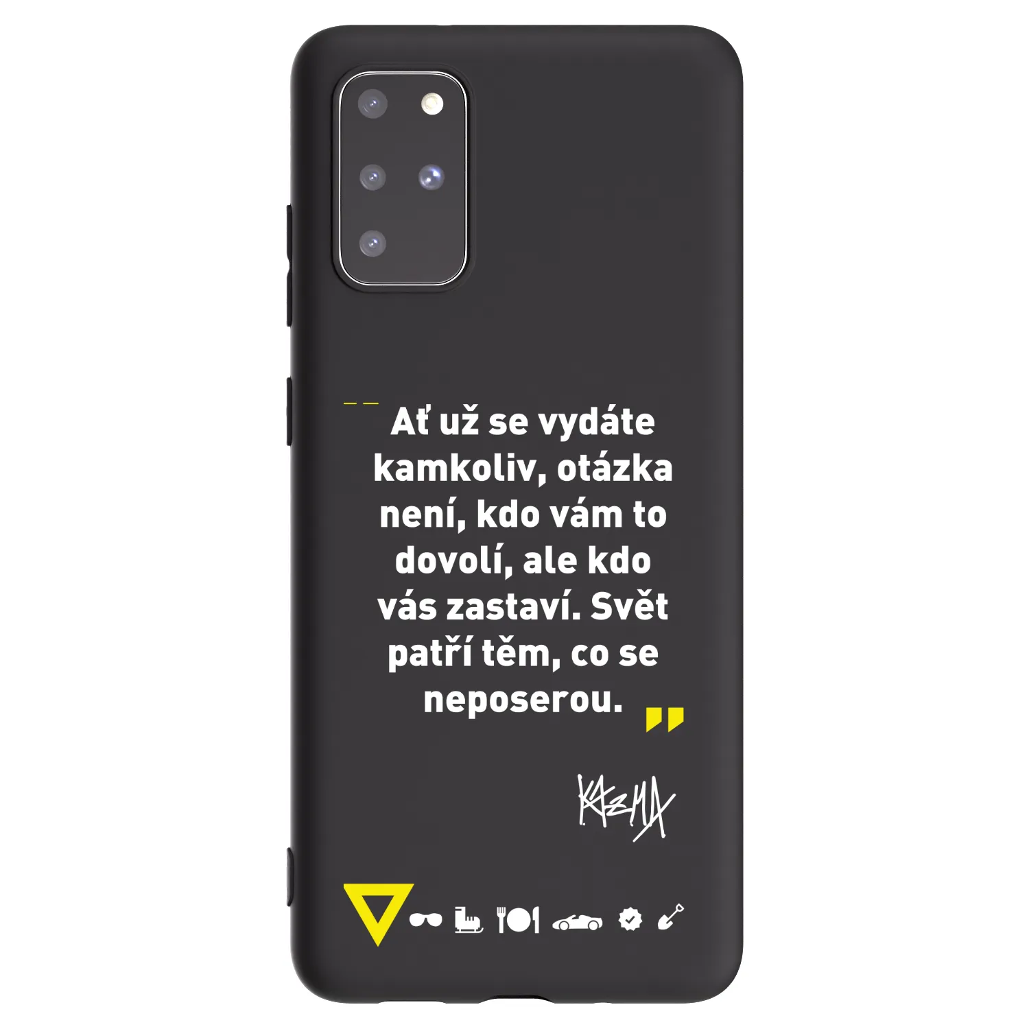 Picasee silikonový černý obal pro Samsung Galaxy S20+ G985F - Kazma - SVĚT PATŘÍ TĚM, CO SE NEPOSEROU