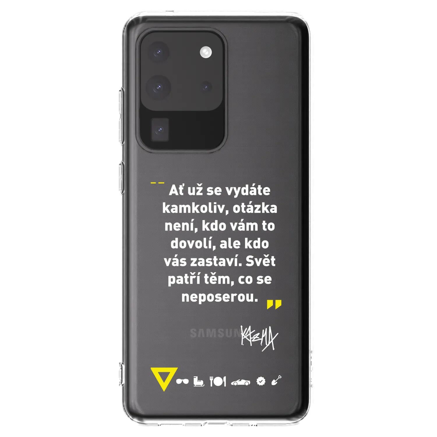 Picasee silikonový průhledný obal pro Samsung Galaxy S20 Ultra 5G G988F - Kazma - SVĚT PATŘÍ TĚM, CO SE NEPOSEROU