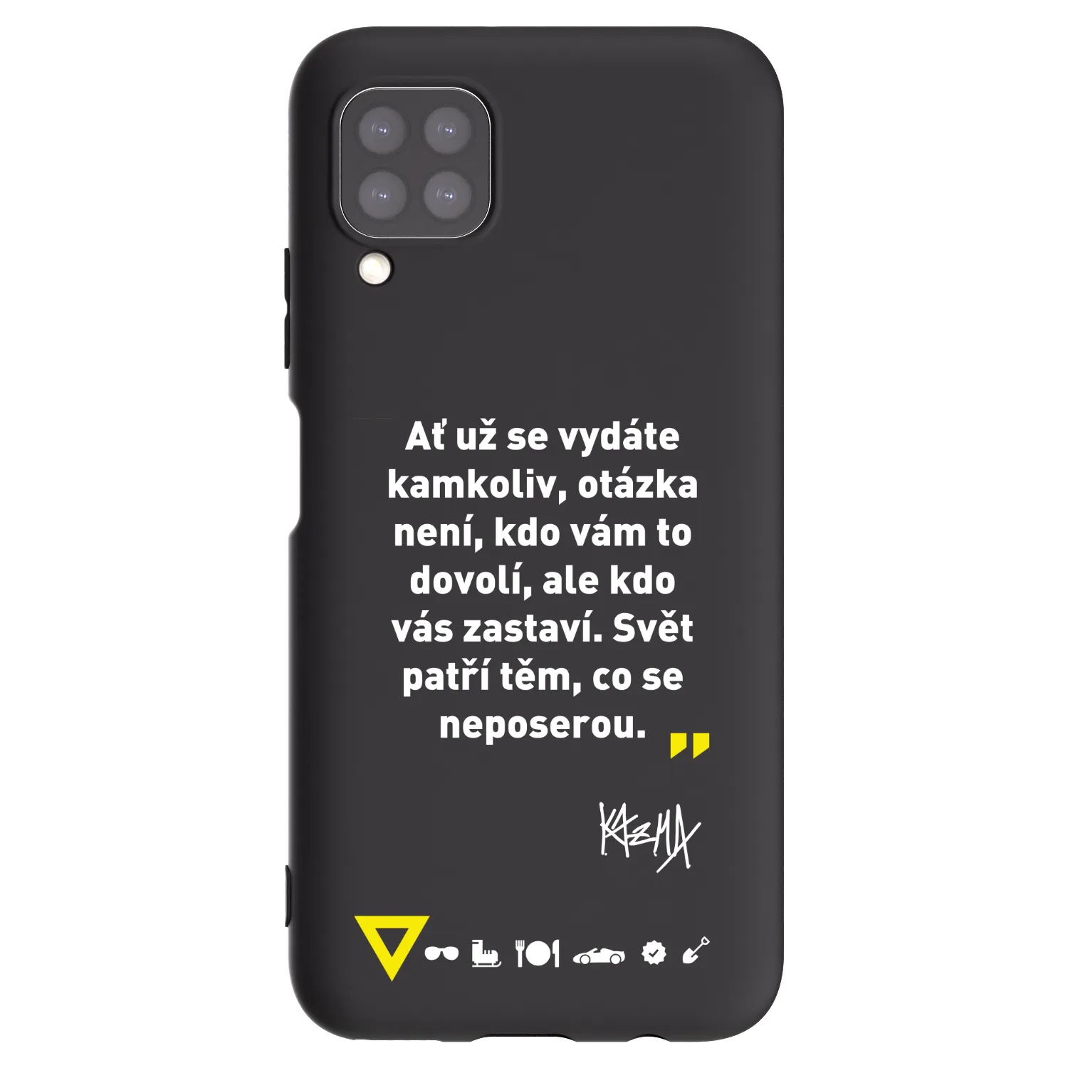 Picasee silikonový černý obal pro Huawei P40 Lite - Kazma - SVĚT PATŘÍ TĚM, CO SE NEPOSEROU