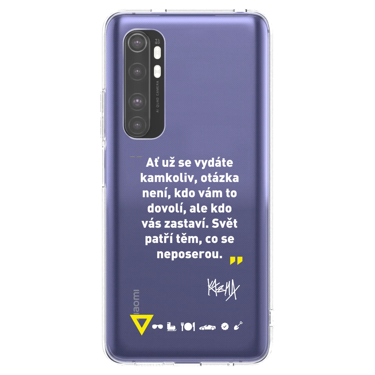 Picasee silikonový průhledný obal pro Xiaomi Mi Note 10 Lite - Kazma - SVĚT PATŘÍ TĚM, CO SE NEPOSEROU