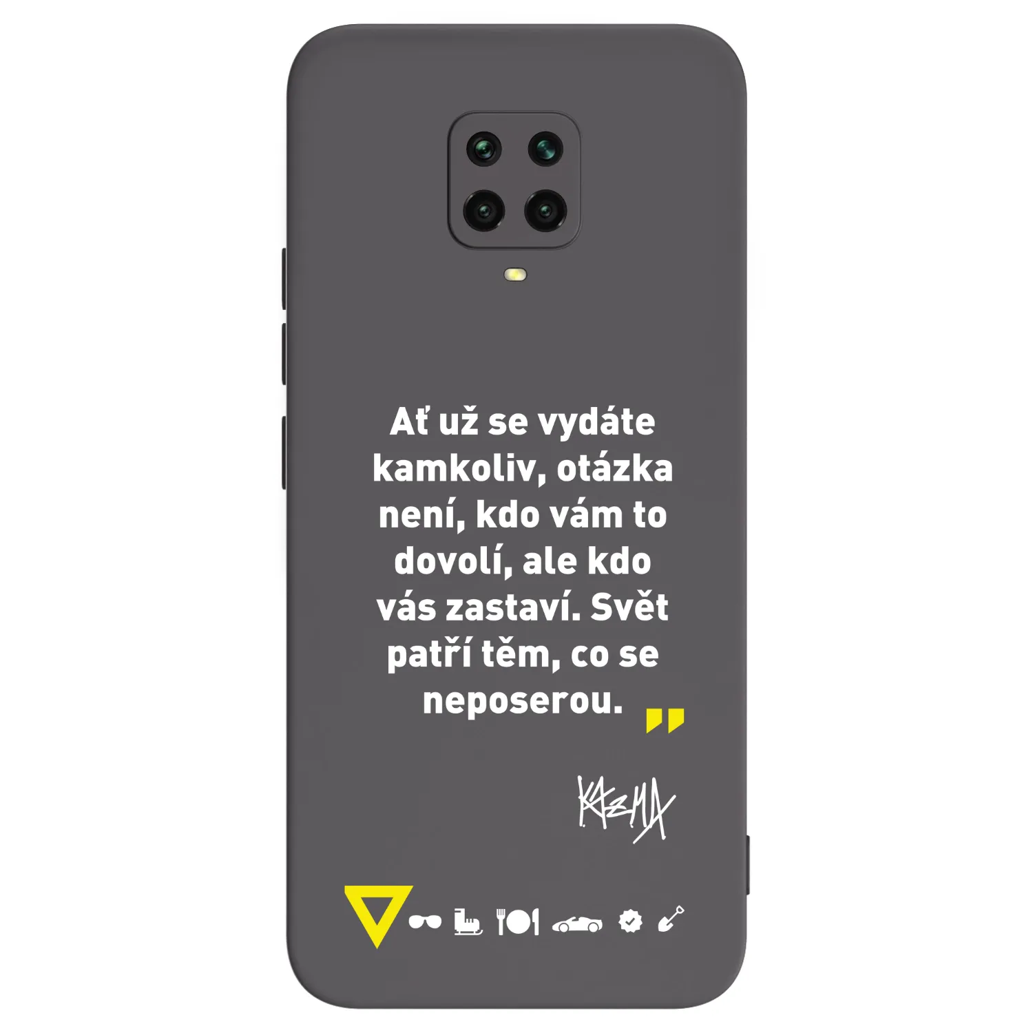 Picasee silikonový černý obal pro Xiaomi Redmi Note 9S - Kazma - SVĚT PATŘÍ TĚM, CO SE NEPOSEROU