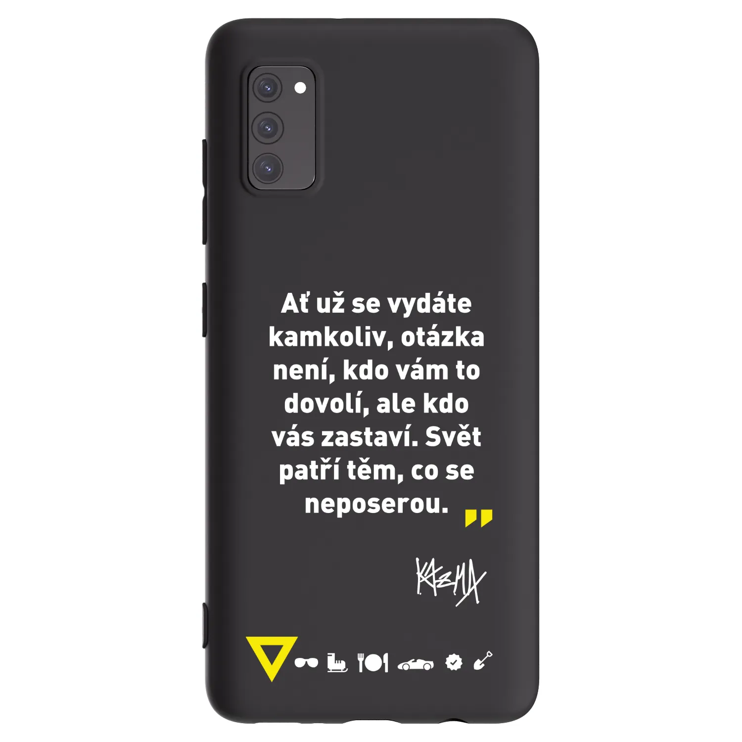 Picasee silikonový černý obal pro Samsung Galaxy A41 A415F - Kazma - SVĚT PATŘÍ TĚM, CO SE NEPOSEROU
