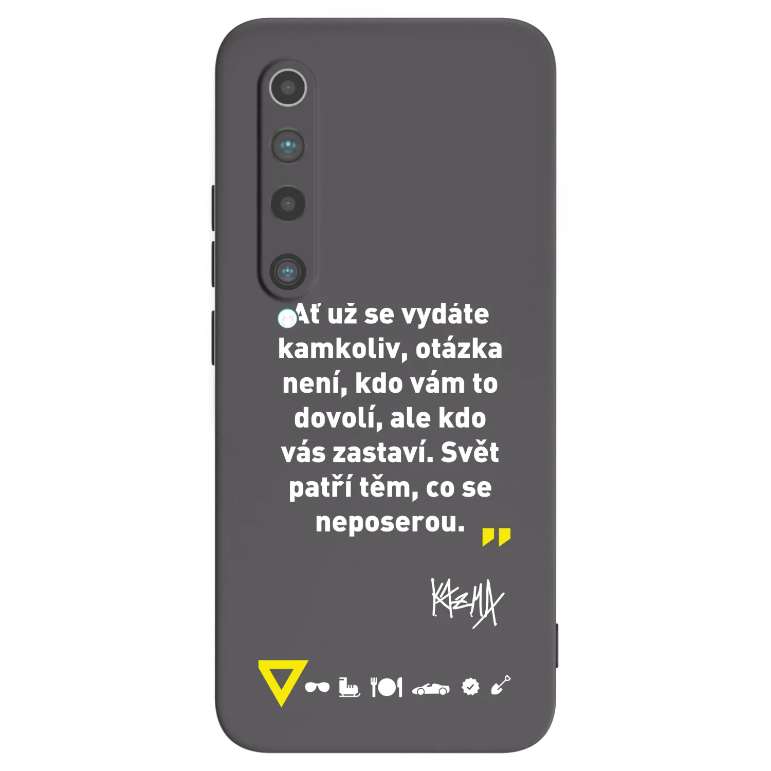 Picasee silikonový černý obal pro Xiaomi Mi 10 - Kazma - SVĚT PATŘÍ TĚM, CO SE NEPOSEROU