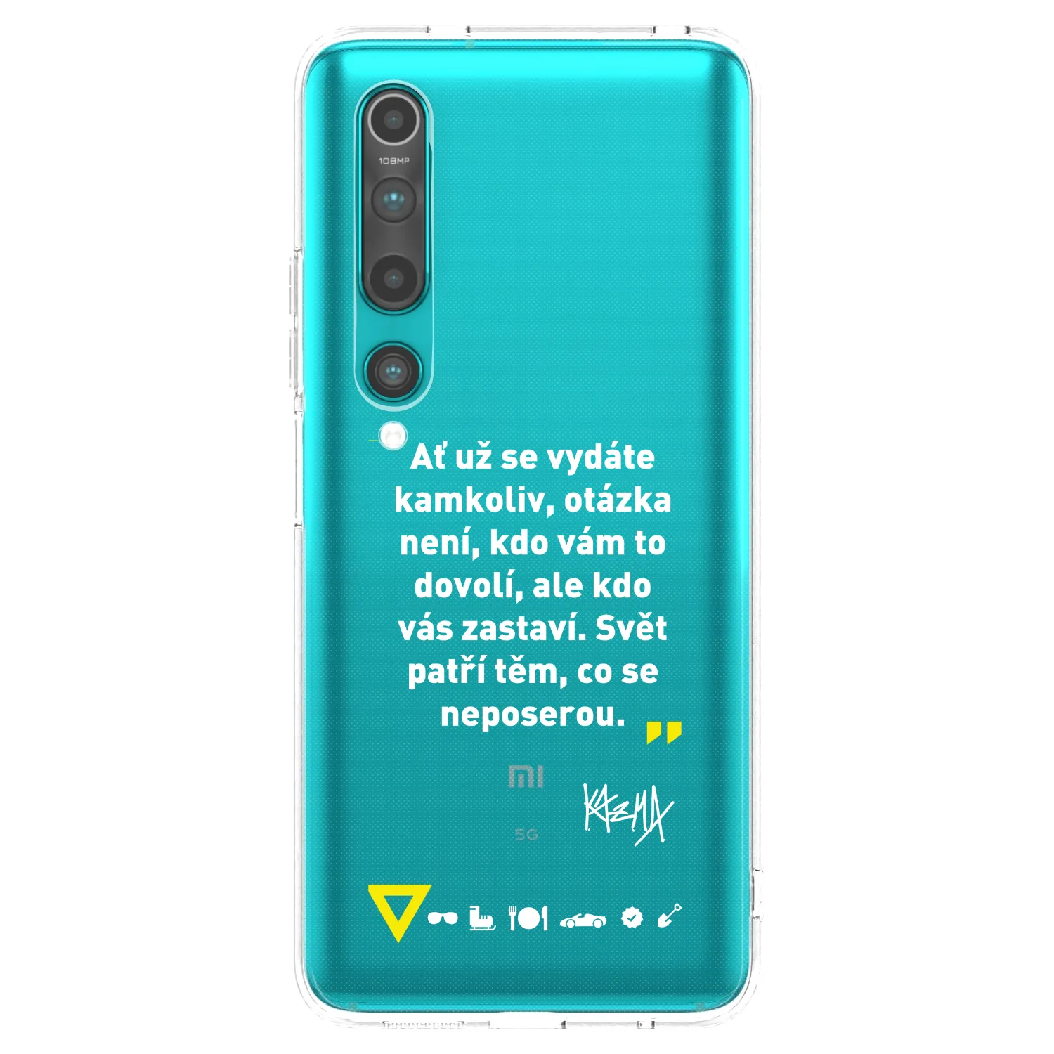 Picasee silikonový průhledný obal pro Xiaomi Mi 10 - Kazma - SVĚT PATŘÍ TĚM, CO SE NEPOSEROU