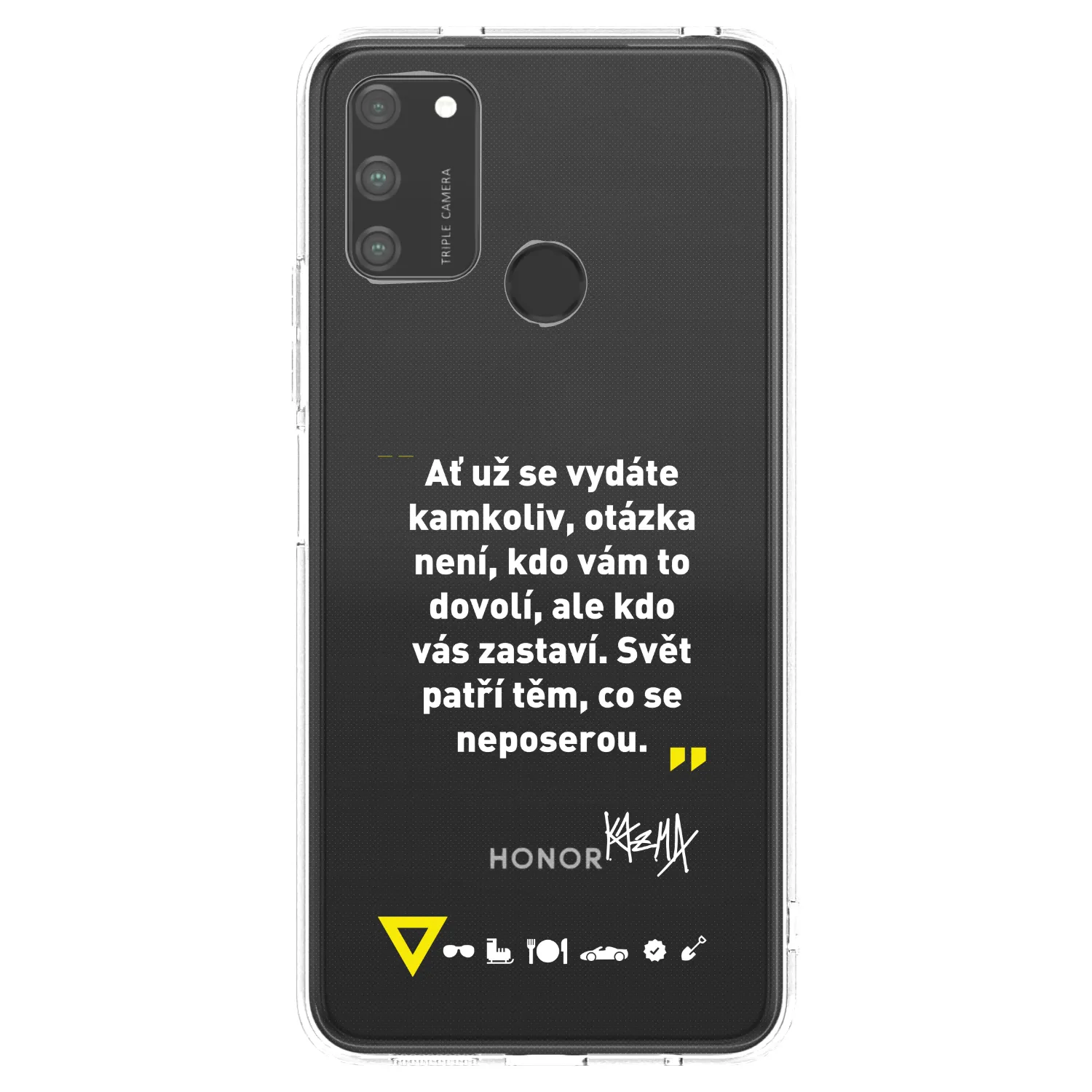 Picasee silikonový průhledný obal pro Honor 9A - Kazma - SVĚT PATŘÍ TĚM, CO SE NEPOSEROU