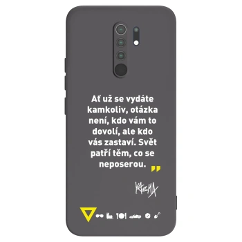 Picasee silikonový černý obal pro Xiaomi Redmi 9 - Kazma - SVĚT PATŘÍ TĚM, CO SE NEPOSEROU
