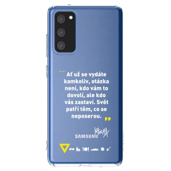 Picasee silikonový průhledný obal pro Samsung Galaxy S20 FE - Kazma - SVĚT PATŘÍ TĚM, CO SE NEPOSEROU