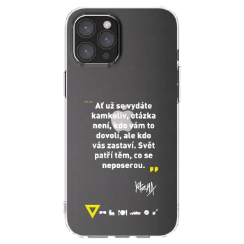 Picasee silikonový průhledný obal pro Apple iPhone 12 Pro Max - Kazma - SVĚT PATŘÍ TĚM, CO SE NEPOSEROU
