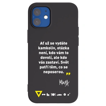 Picasee silikonový černý obal pro Apple iPhone 12 mini - Kazma - SVĚT PATŘÍ TĚM, CO SE NEPOSEROU