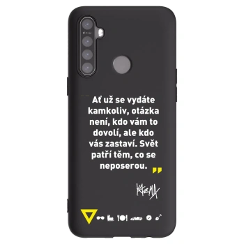 Picasee silikonový černý obal pro Realme 5 - Kazma - SVĚT PATŘÍ TĚM, CO SE NEPOSEROU