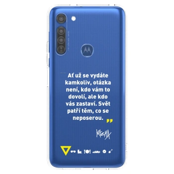 Obal pro Motorola Moto G8 - Kazma - SVĚT PATŘÍ TĚM, CO SE NEPOSEROU