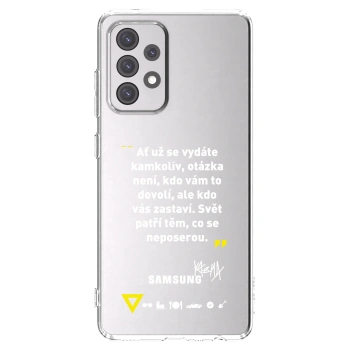 Picasee silikonový průhledný obal pro Samsung Galaxy A52 5G A525F - Kazma - SVĚT PATŘÍ TĚM, CO SE NEPOSEROU