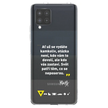 Picasee silikonový průhledný obal pro Samsung Galaxy A42 A426B - Kazma - SVĚT PATŘÍ TĚM, CO SE NEPOSEROU