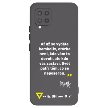 Picasee silikonový černý obal pro Samsung Galaxy A42 A426B - Kazma - SVĚT PATŘÍ TĚM, CO SE NEPOSEROU