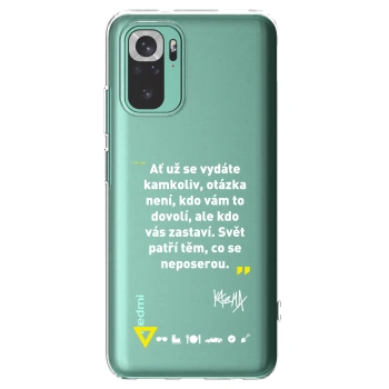 Picasee silikonový průhledný obal pro Xiaomi Redmi Note 10 Pro - Kazma - SVĚT PATŘÍ TĚM, CO SE NEPOSEROU