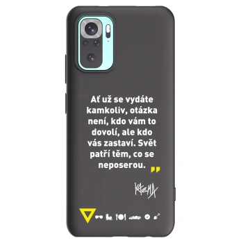 Picasee silikonový černý obal pro Xiaomi Redmi Note 10 Pro - Kazma - SVĚT PATŘÍ TĚM, CO SE NEPOSEROU