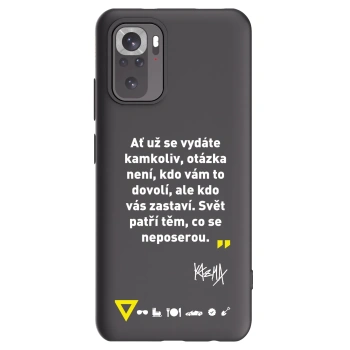 Picasee silikonový černý obal pro Xiaomi Redmi Note 10S - Kazma - SVĚT PATŘÍ TĚM, CO SE NEPOSEROU