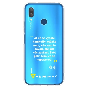 Picasee silikonový průhledný obal pro Huawei P20 Lite - Kazma - SVĚT PATŘÍ TĚM, CO SE NEPOSEROU