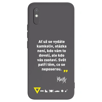 Picasee silikonový černý obal pro Xiaomi Redmi 9AT - Kazma - SVĚT PATŘÍ TĚM, CO SE NEPOSEROU