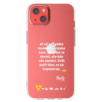 Picasee silikonový průhledný obal pro Apple iPhone 13 - Kazma - SVĚT PATŘÍ TĚM, CO SE NEPOSEROU