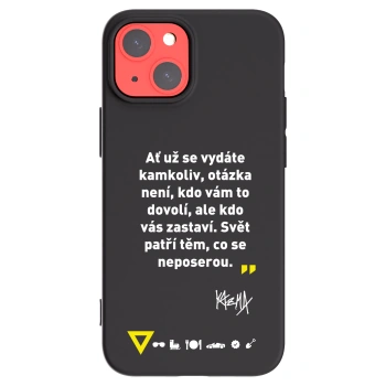 Picasee silikonový černý obal pro Apple iPhone 13 mini - Kazma - SVĚT PATŘÍ TĚM, CO SE NEPOSEROU