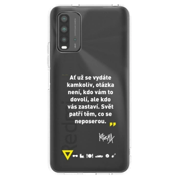 Picasee silikonový průhledný obal pro Xiaomi Redmi 9T - Kazma - SVĚT PATŘÍ TĚM, CO SE NEPOSEROU