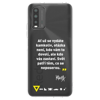 Picasee silikonový černý obal pro Xiaomi Redmi 9T - Kazma - SVĚT PATŘÍ TĚM, CO SE NEPOSEROU