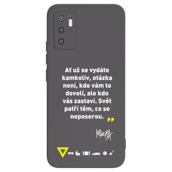Picasee silikonový černý obal pro Xiaomi Redmi Note 10 5G - Kazma - SVĚT PATŘÍ TĚM, CO SE NEPOSEROU