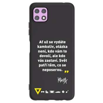 Picasee silikonový černý obal pro Samsung Galaxy A22 A226B 5G - Kazma - SVĚT PATŘÍ TĚM, CO SE NEPOSEROU