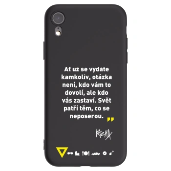 Picasee silikonový černý obal pro Apple iPhone XR - Kazma - SVĚT PATŘÍ TĚM, CO SE NEPOSEROU