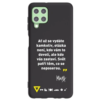 Picasee silikonový černý obal pro Samsung Galaxy A22 A225F 4G - Kazma - SVĚT PATŘÍ TĚM, CO SE NEPOSEROU