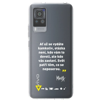 Picasee silikonový průhledný obal pro Vivo X60 Pro 5G - Kazma - SVĚT PATŘÍ TĚM, CO SE NEPOSEROU