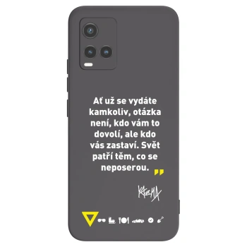 Picasee silikonový černý obal pro Vivo Y33s - Kazma - SVĚT PATŘÍ TĚM, CO SE NEPOSEROU