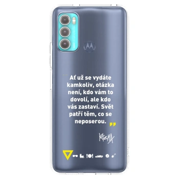 Picasee silikonový průhledný obal pro Motorola Moto G60 - Kazma - SVĚT PATŘÍ TĚM, CO SE NEPOSEROU