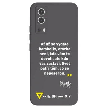 Picasee silikonový černý obal pro Vivo Y72 5G - Kazma - SVĚT PATŘÍ TĚM, CO SE NEPOSEROU