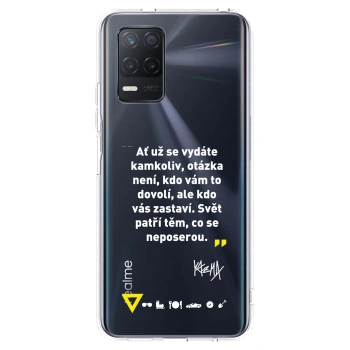 Picasee silikonový průhledný obal pro Realme 8 5G - Kazma - SVĚT PATŘÍ TĚM, CO SE NEPOSEROU