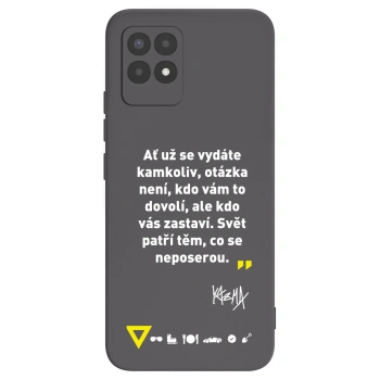 Picasee silikonový černý obal pro Realme 8i - Kazma - SVĚT PATŘÍ TĚM, CO SE NEPOSEROU