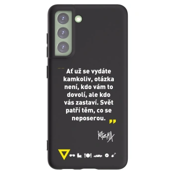 Picasee silikonový černý obal pro Samsung Galaxy S21 FE 5G - Kazma - SVĚT PATŘÍ TĚM, CO SE NEPOSEROU