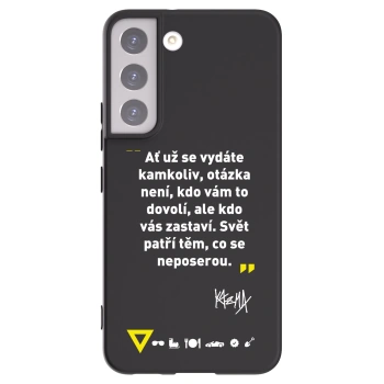 Picasee silikonový černý obal pro Samsung Galaxy S22 5G - Kazma - SVĚT PATŘÍ TĚM, CO SE NEPOSEROU