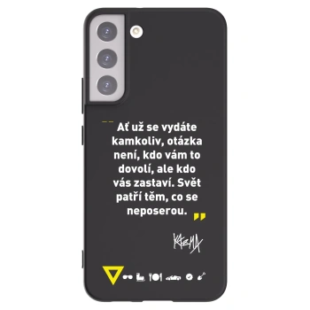 Picasee silikonový černý obal pro Samsung Galaxy S22+ 5G - Kazma - SVĚT PATŘÍ TĚM, CO SE NEPOSEROU