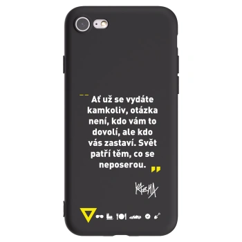 Picasee silikonový černý obal pro Apple iPhone SE 2022 - Kazma - SVĚT PATŘÍ TĚM, CO SE NEPOSEROU