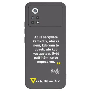 Picasee silikonový černý obal pro Xiaomi Poco X4 Pro 5G - Kazma - SVĚT PATŘÍ TĚM, CO SE NEPOSEROU