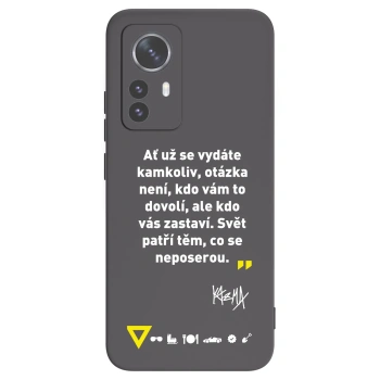 Picasee silikonový černý obal pro Xiaomi 12 Pro - Kazma - SVĚT PATŘÍ TĚM, CO SE NEPOSEROU