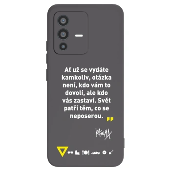 Picasee silikonový černý obal pro Vivo V23 5G - Kazma - SVĚT PATŘÍ TĚM, CO SE NEPOSEROU