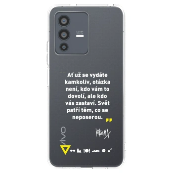 Picasee silikonový průhledný obal pro Vivo V23 5G - Kazma - SVĚT PATŘÍ TĚM, CO SE NEPOSEROU