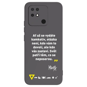 Picasee silikonový černý obal pro Xiaomi Redmi 10C - Kazma - SVĚT PATŘÍ TĚM, CO SE NEPOSEROU