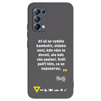 Picasee silikonový černý obal pro OPPO Reno 5 5G - Kazma - SVĚT PATŘÍ TĚM, CO SE NEPOSEROU