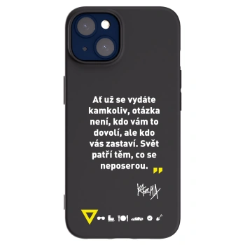 Picasee silikonový černý obal pro Apple iPhone 14 - Kazma - SVĚT PATŘÍ TĚM, CO SE NEPOSEROU